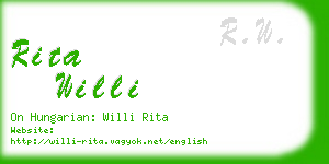 rita willi business card